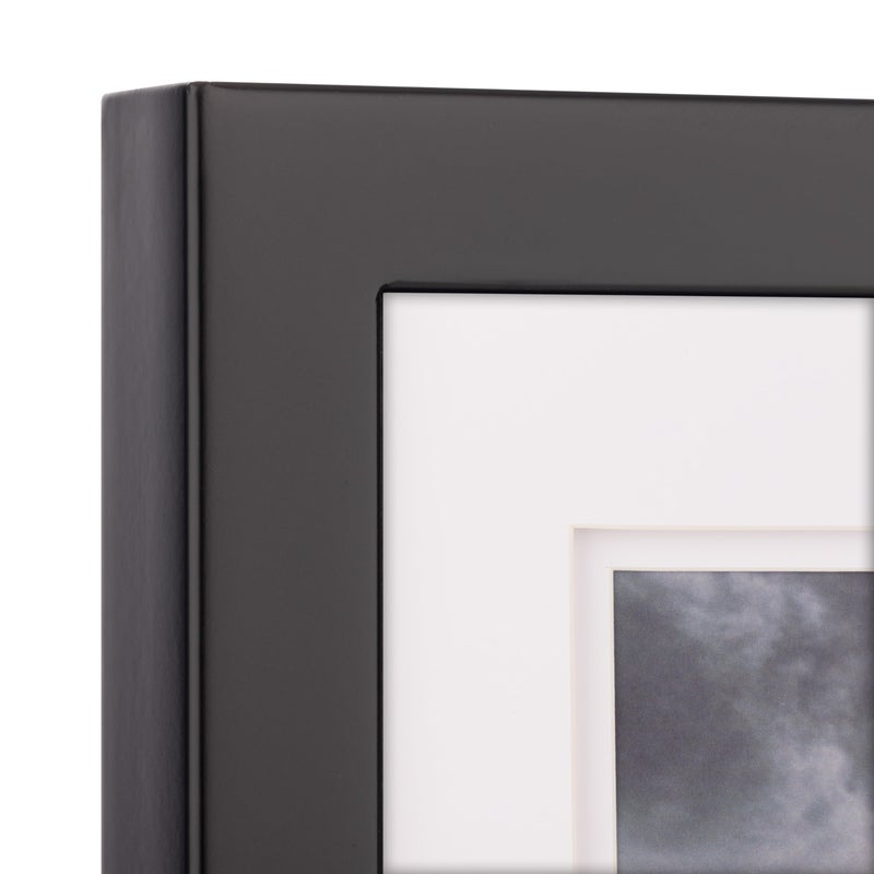 Gallery Solutions - 11"x14" - Black Frame - Double White Mat - Wall/Tabletop Display - Perfect Fit for 8"x10" Photos - Versatile Mounting Options - Rectangular Tabletop - Poster Frame - Image 5